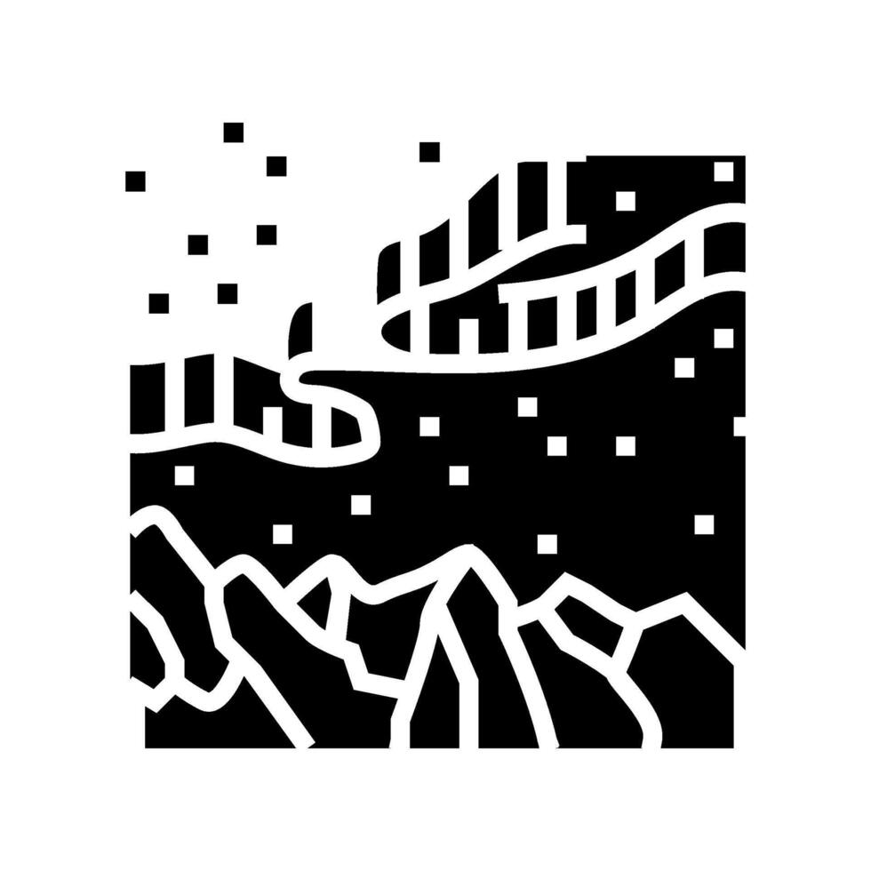 aurora borealis weather natural phenomena glyph icon illustration vector