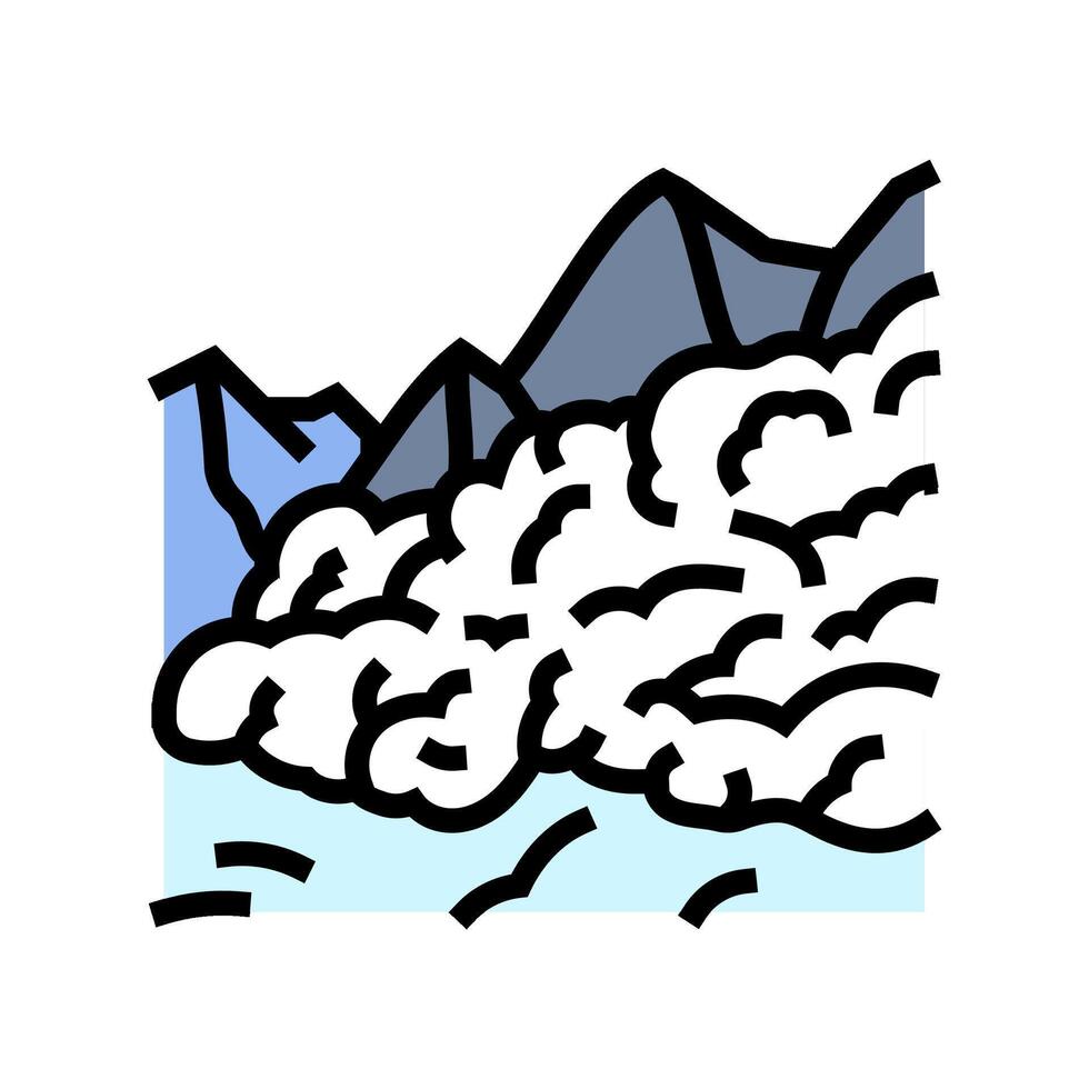 avalanche weather natural phenomena color icon illustration vector