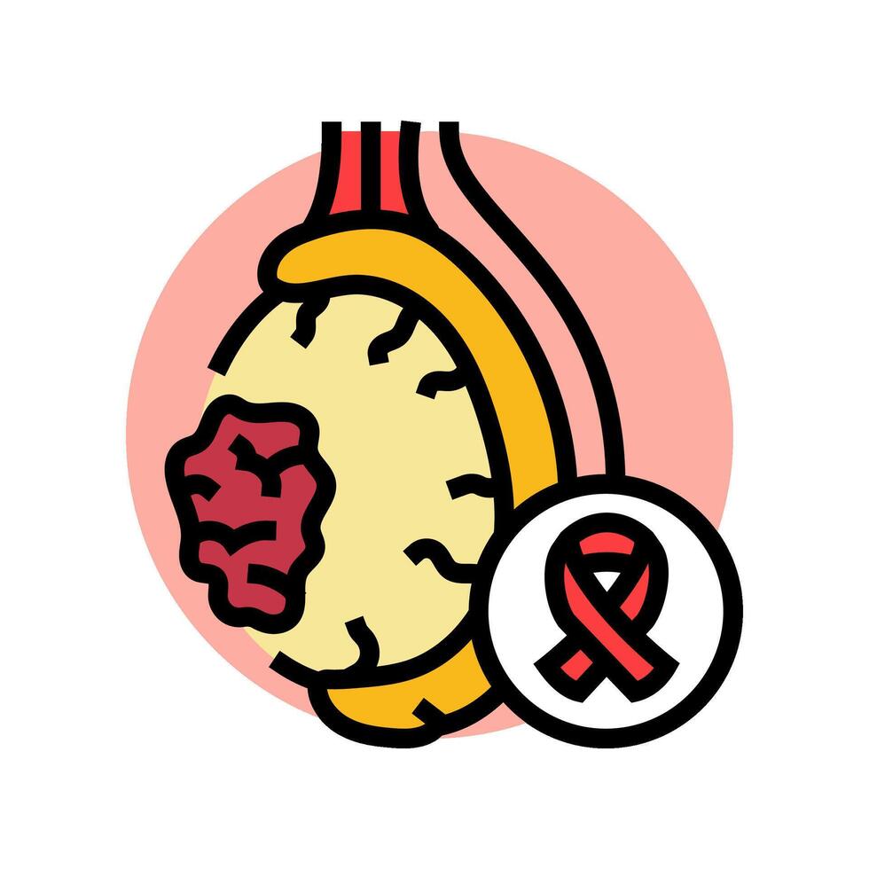 testicular cancer man disease color icon illustration vector