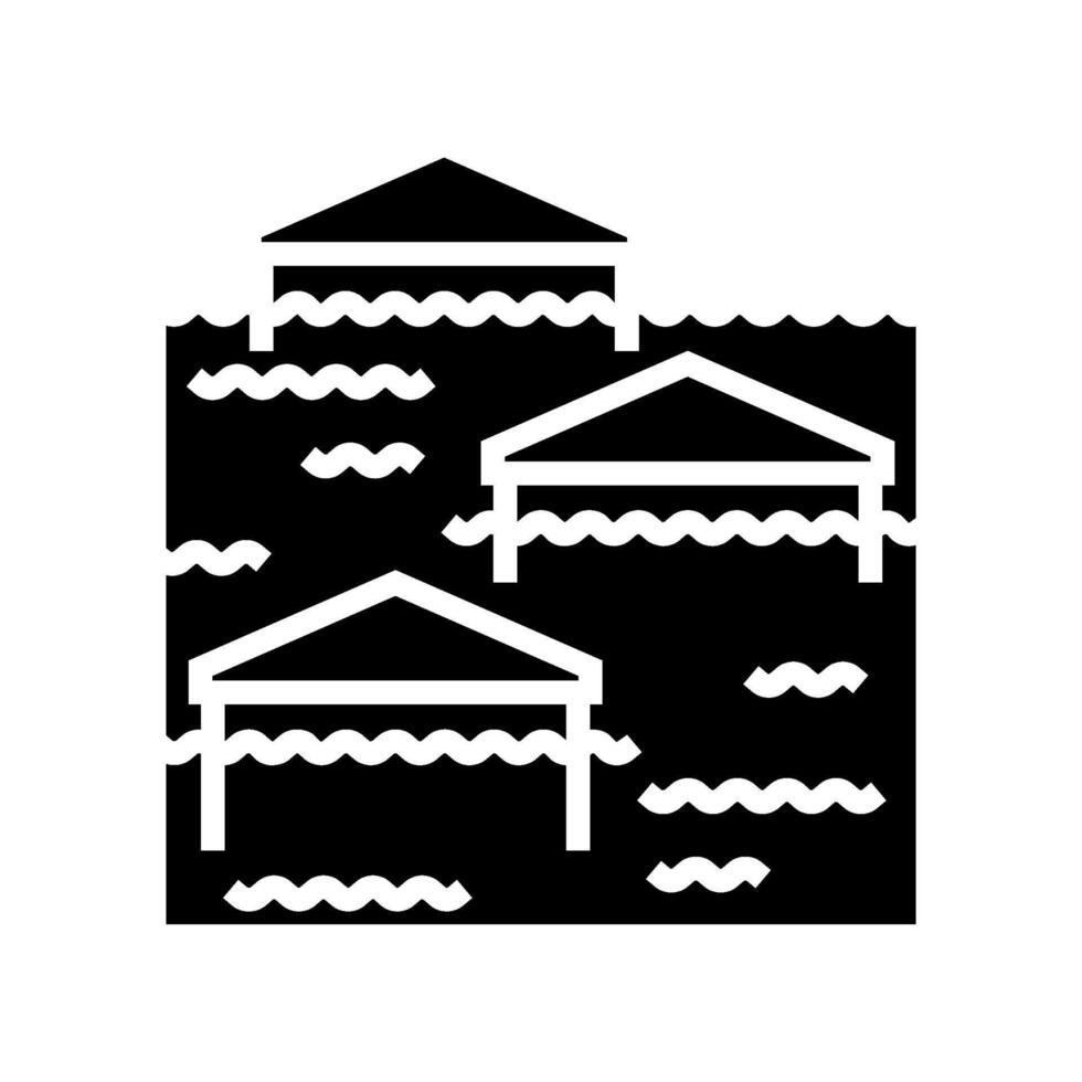 flood weather natural phenomena glyph icon illustration vector