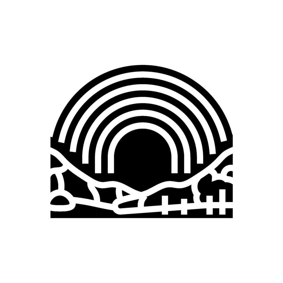 rainbow weather natural phenomena glyph icon illustration vector