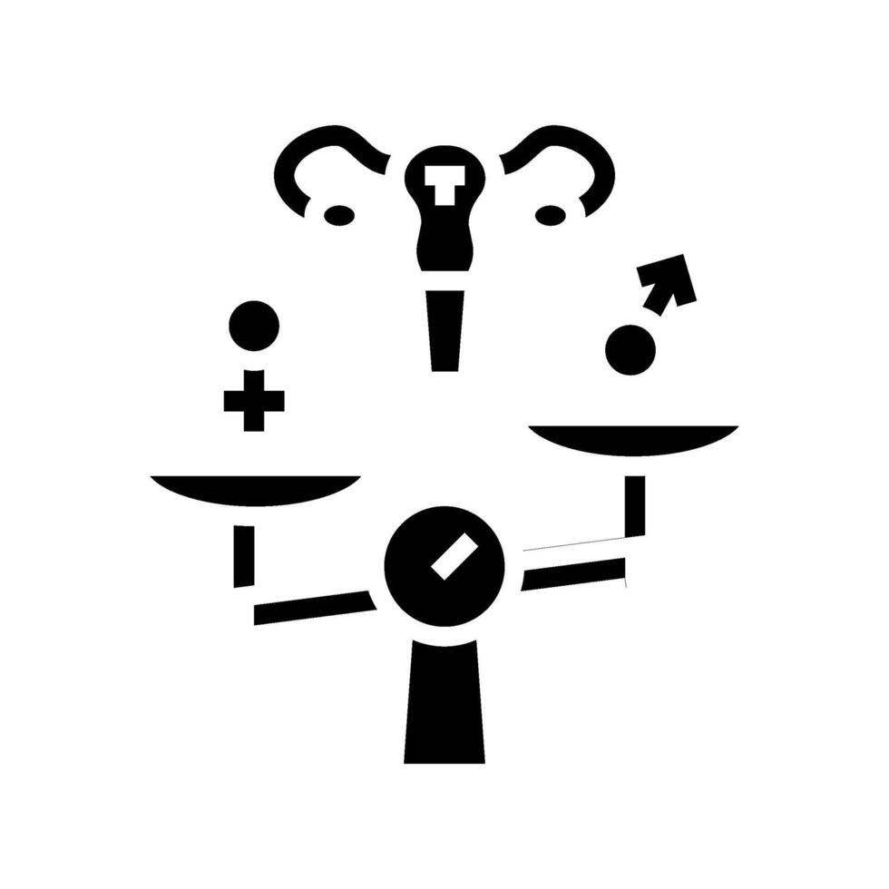 hormonal imbalance woman disease glyph icon illustration vector