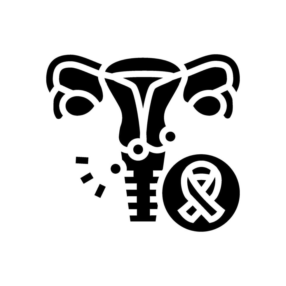 cervical cancer woman disease glyph icon illustration vector