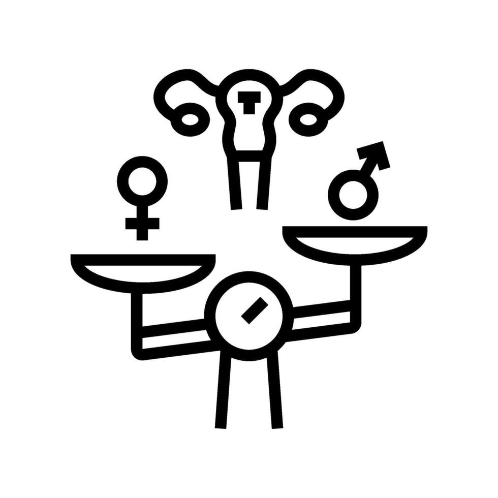 hormonal imbalance woman disease line icon illustration vector