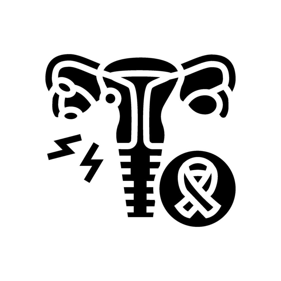 ovarian cancer woman disease glyph icon illustration vector