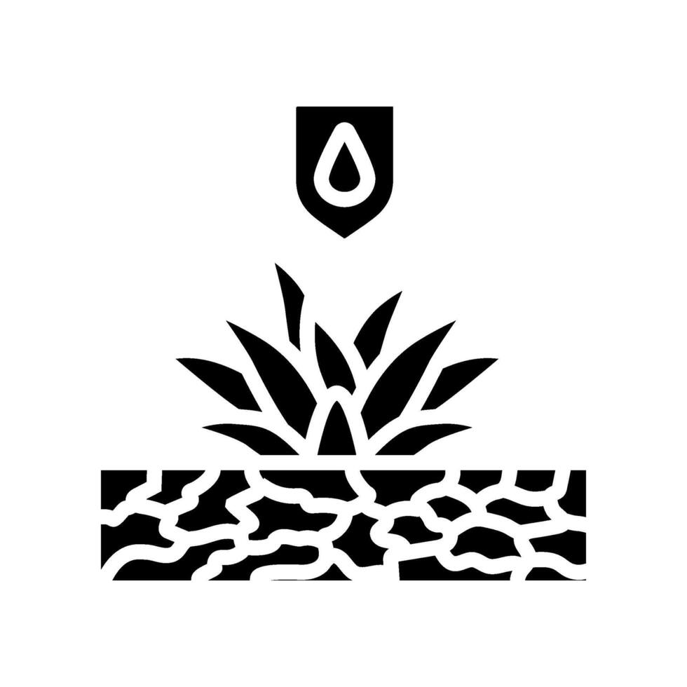 drought tolerant plant water saving glyph icon illustration vector