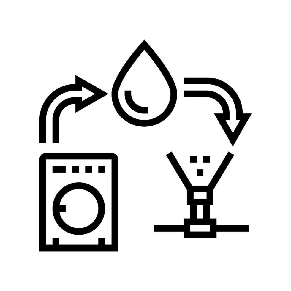 greywater system water saving line icon illustration vector