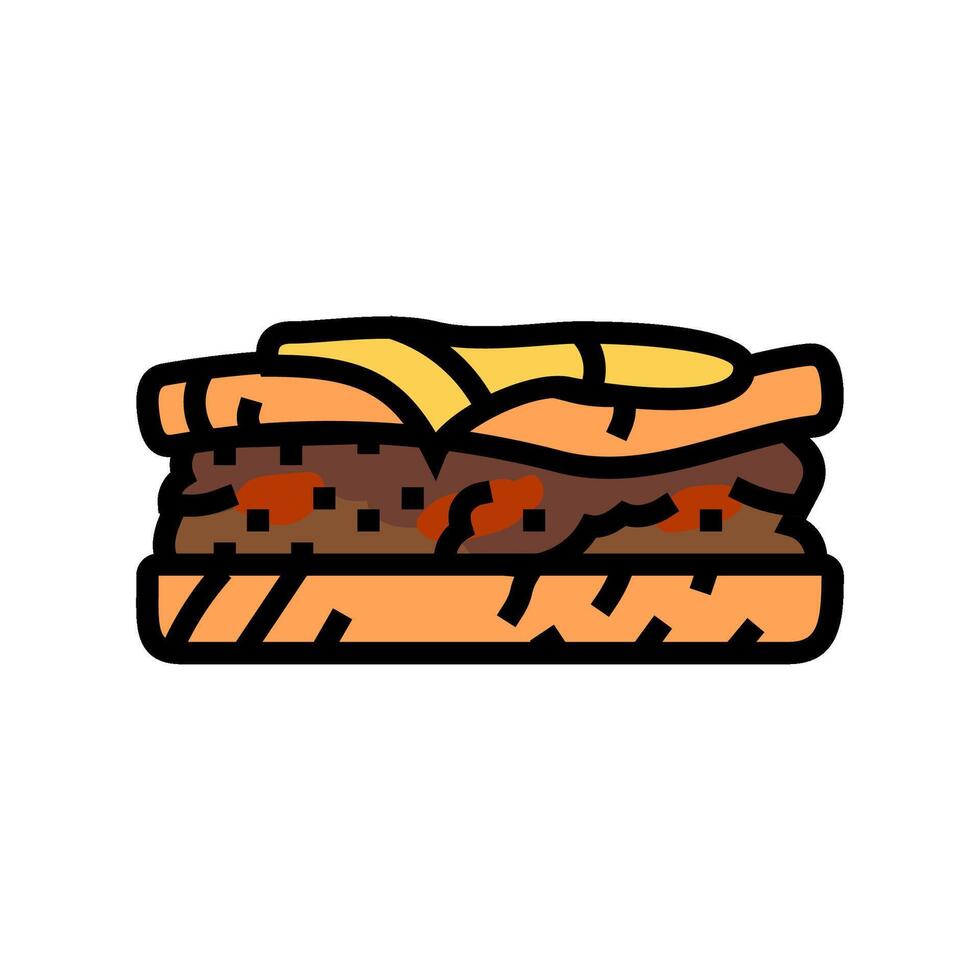 patty melt food color icon illustration vector