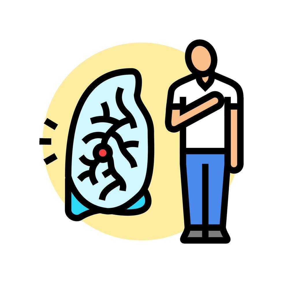 chronic obstructive pulmonary disease color icon illustration vector