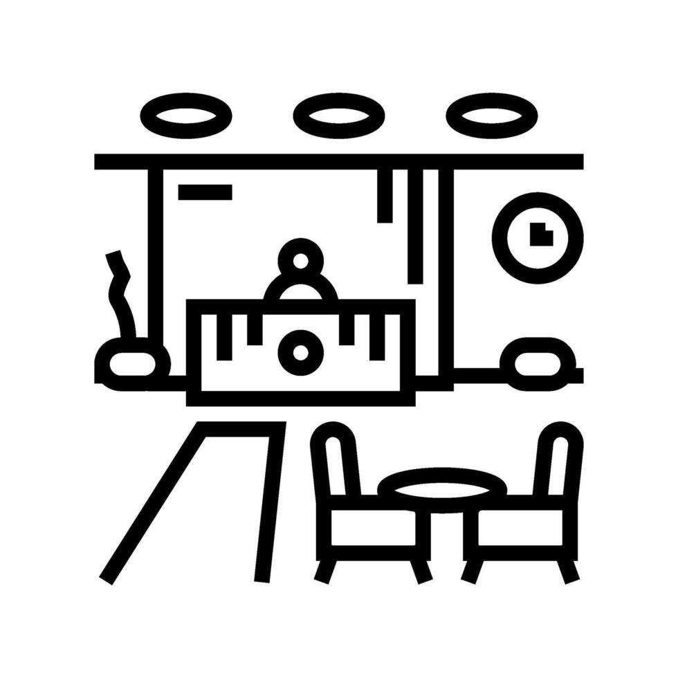 lobby hospitality hotel line icon illustration vector