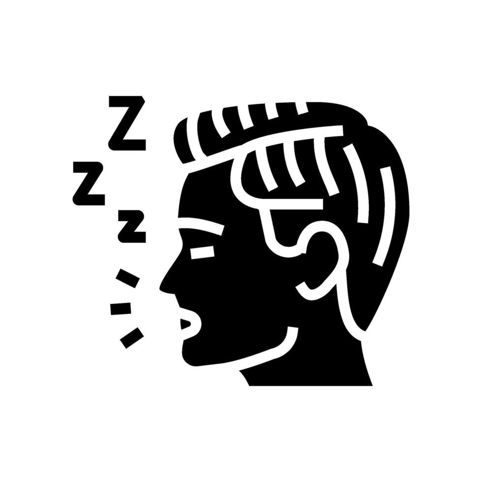 sleep apnea man disease glyph icon illustration vector
