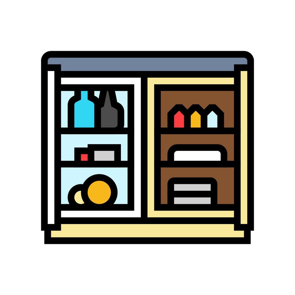 mini bar hospitality hotel color icon illustration vector