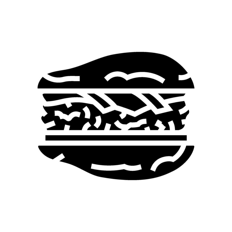 avocado burger food glyph icon illustration vector