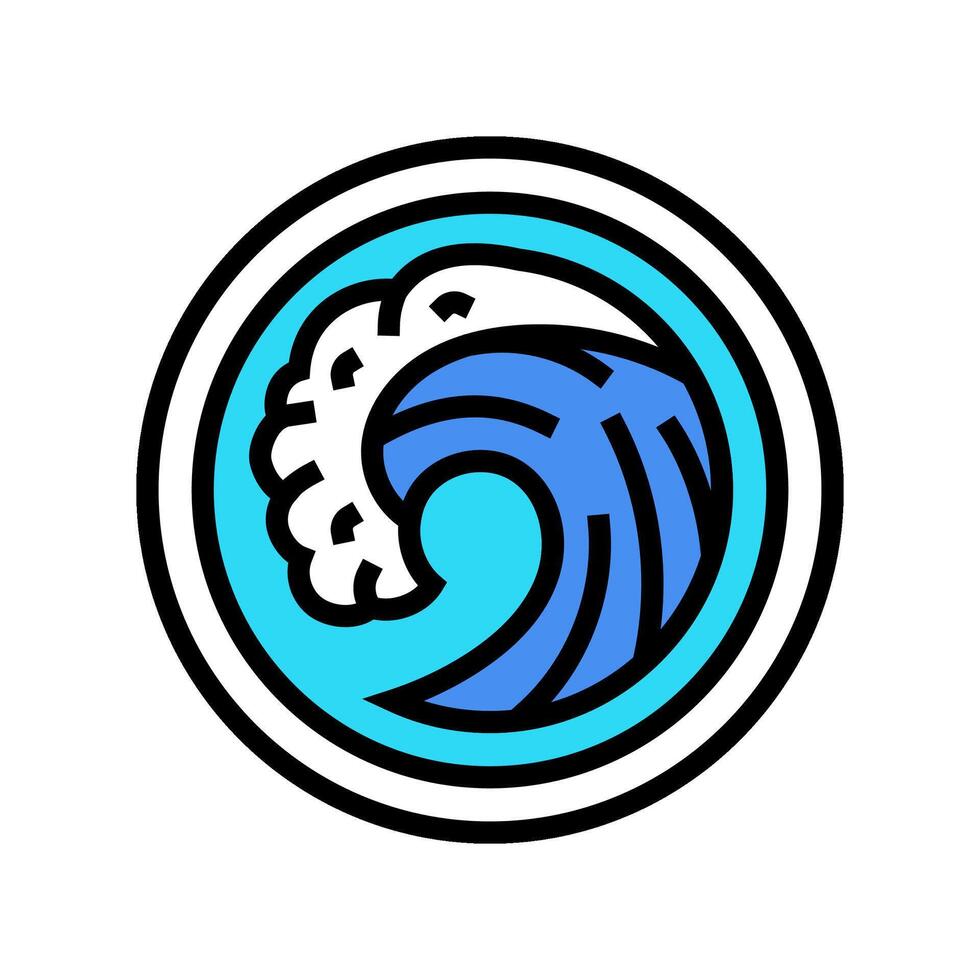 wave acupuncture color icon illustration vector