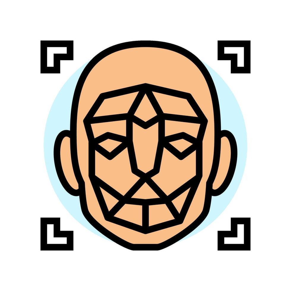 3d facial mapping color icon illustration vector