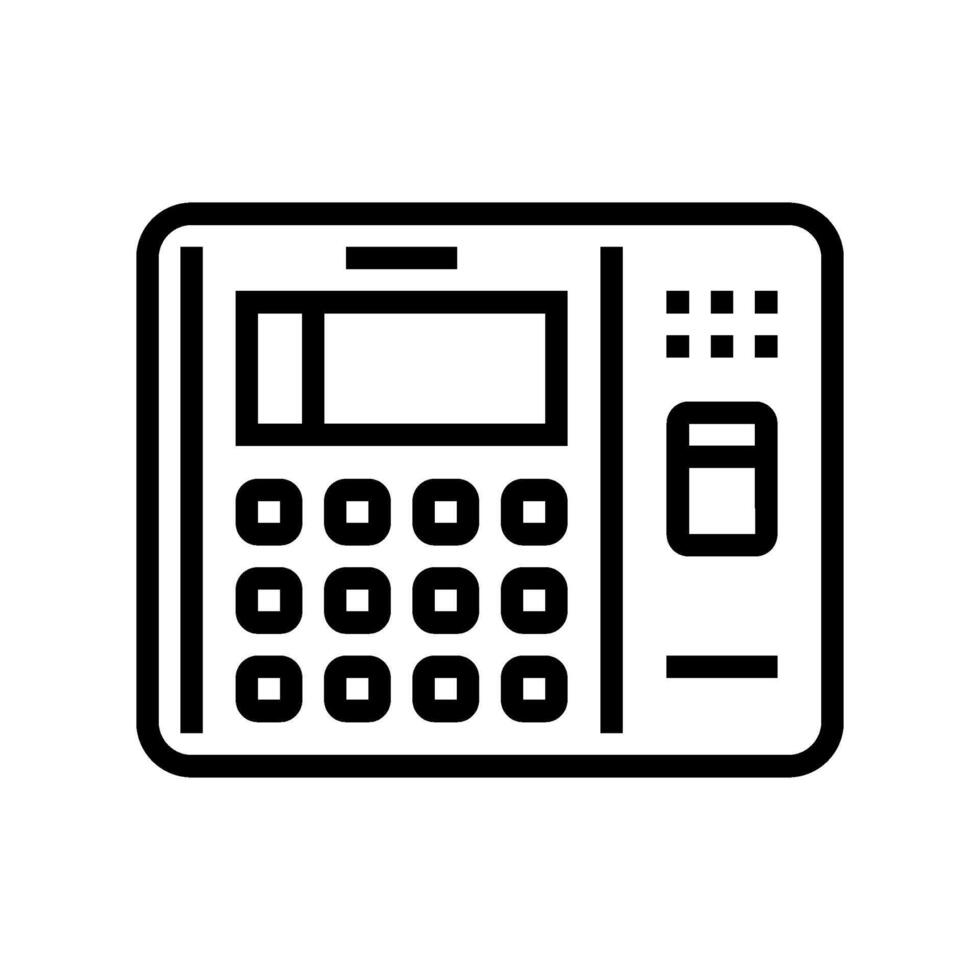 attendance system biometric line icon illustration vector