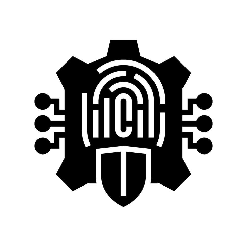 security system biometric glyph icon illustration vector