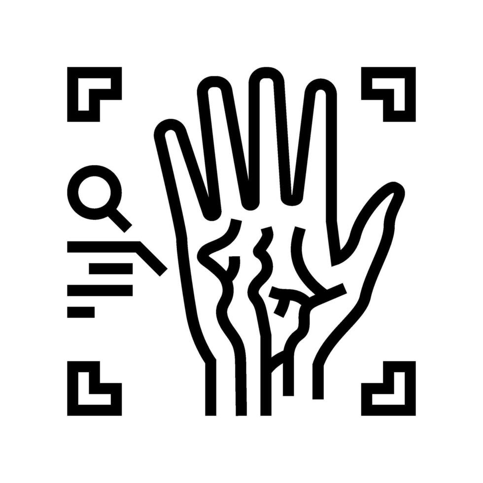 palm vein recognition line icon illustration vector