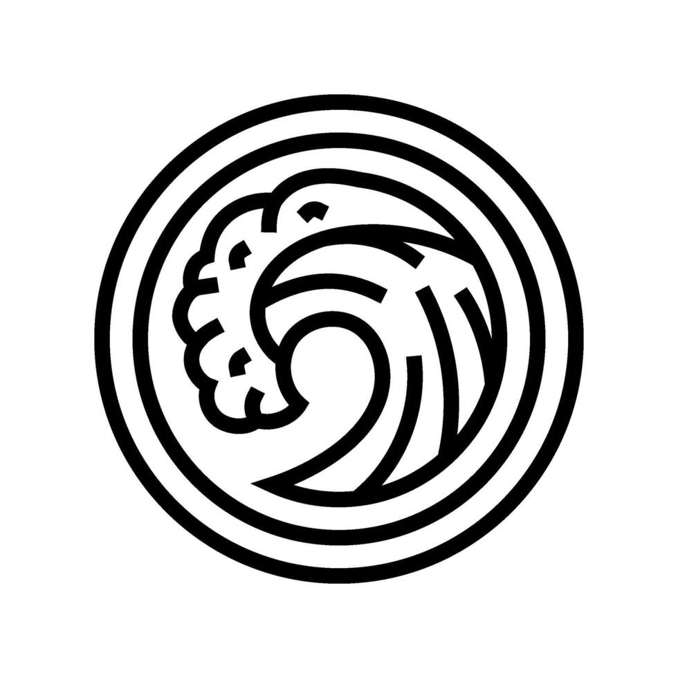 wave acupuncture line icon illustration vector