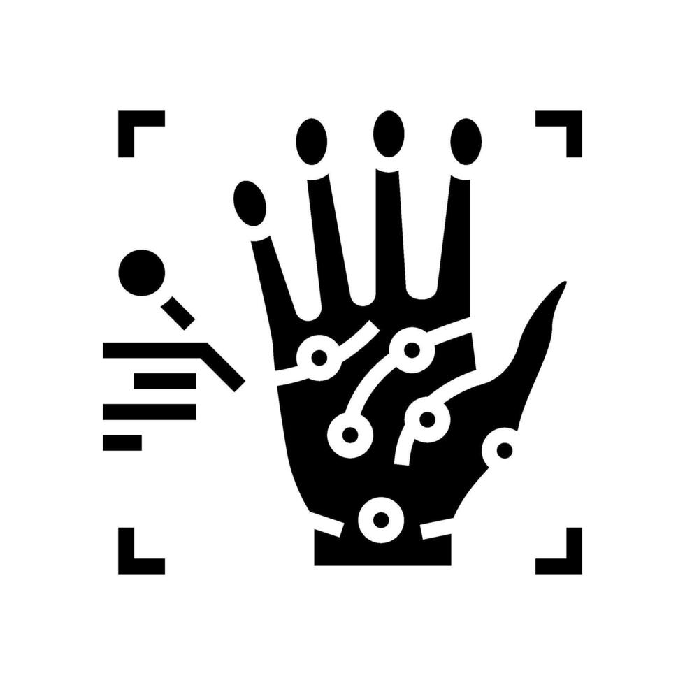 handprint recognition glyph icon illustration vector