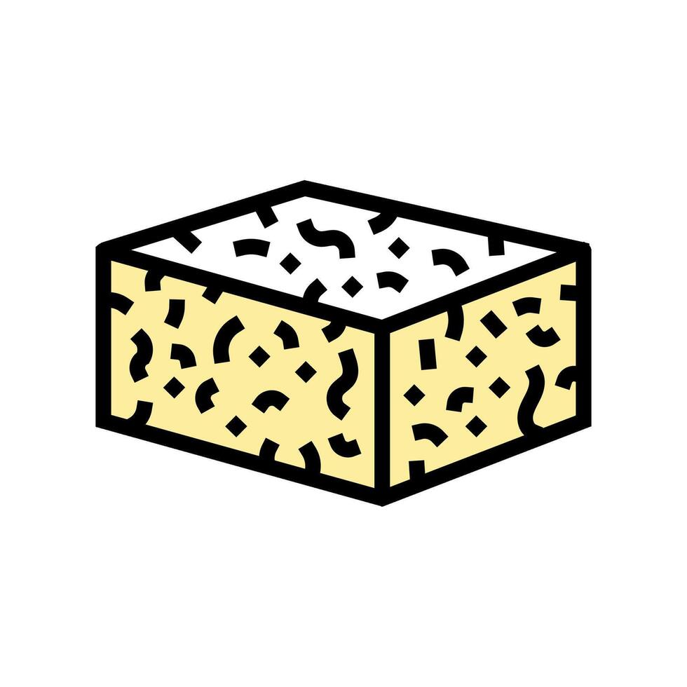 tofu block vegan food color icon illustration vector