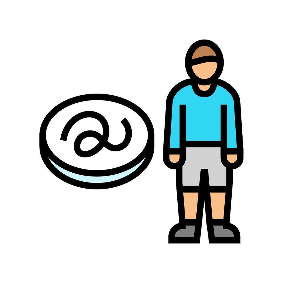 kid boy helminth worm color icon illustration vector