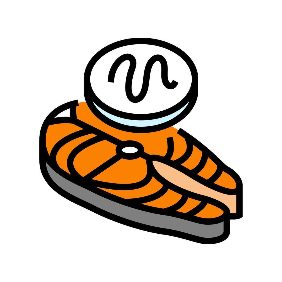 helminth fish parasite color icon illustration vector