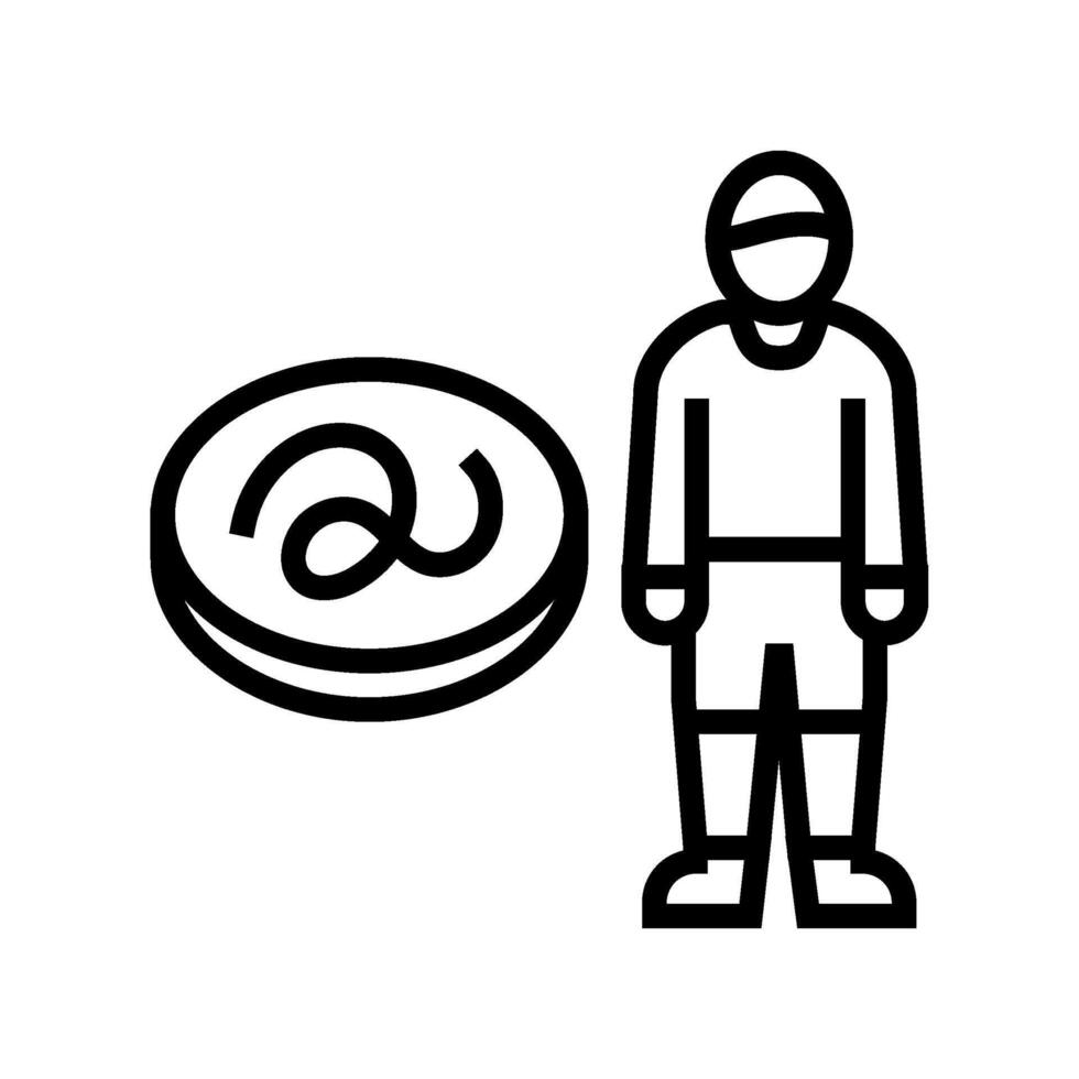 kid boy helminth worm line icon illustration vector