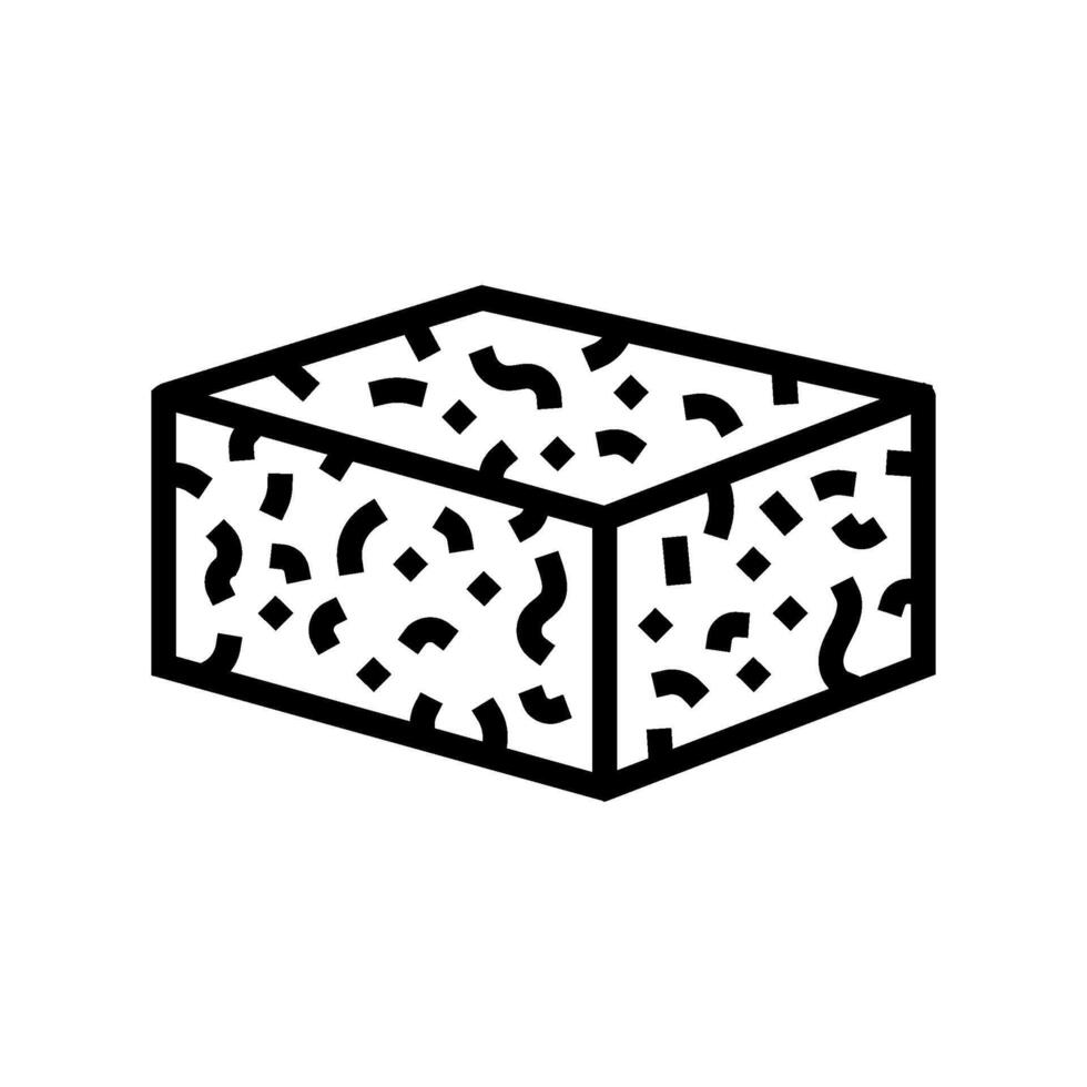 tofu block vegan food line icon illustration vector
