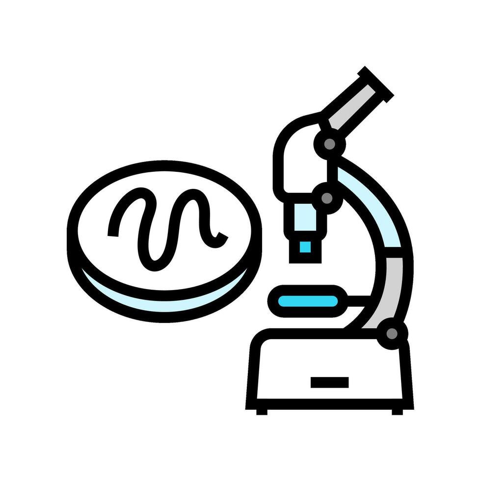 microscope worm parasite color icon illustration vector