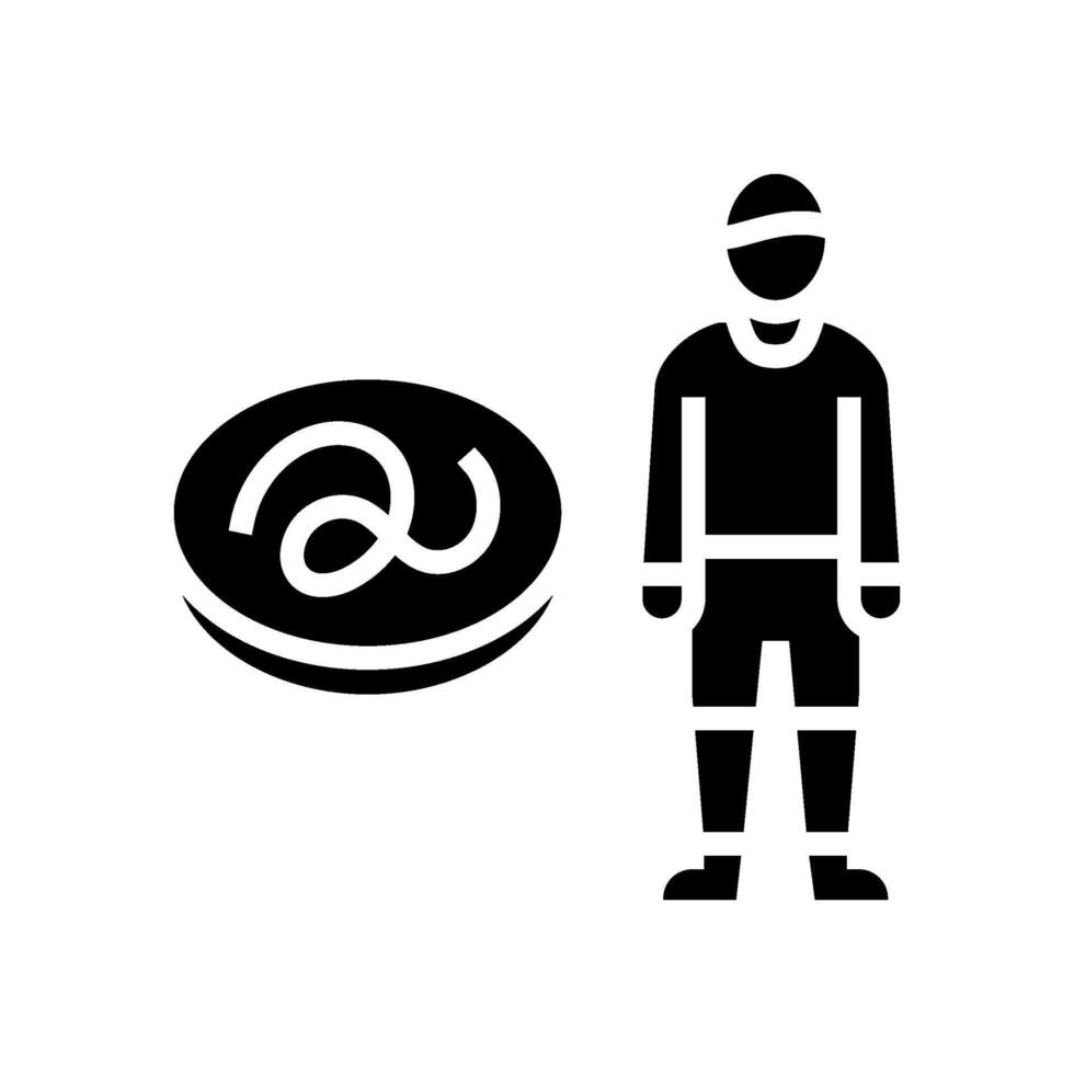 kid boy helminth worm glyph icon illustration vector