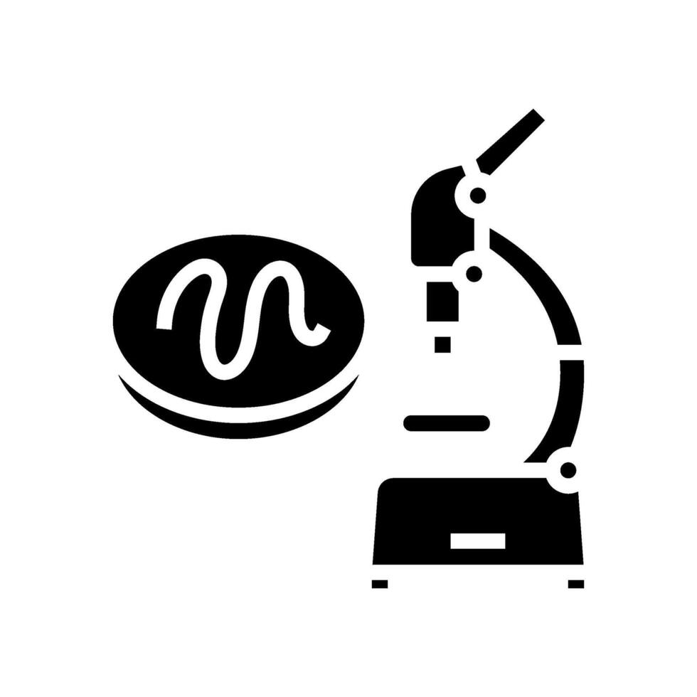 microscope worm parasite glyph icon illustration vector