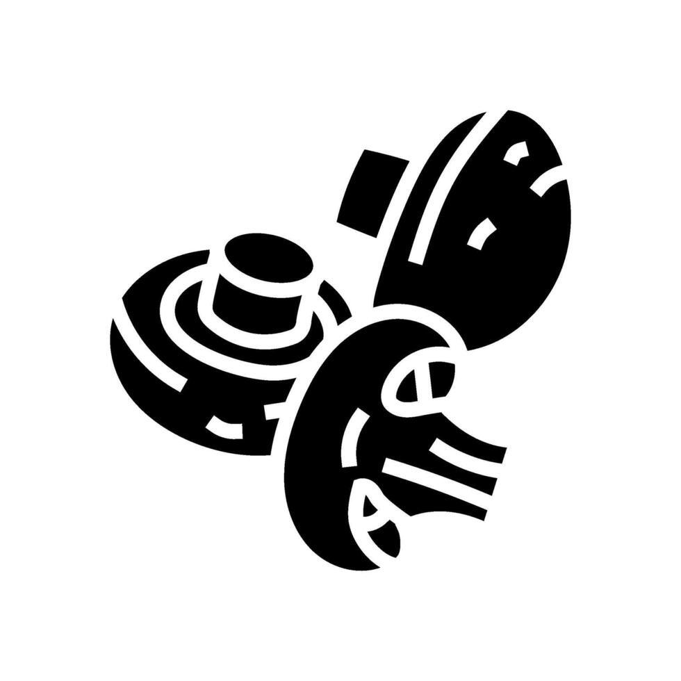 mushrooms vegan food glyph icon illustration vector