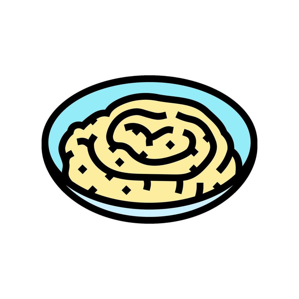 hummus dip vegan food color icon illustration vector