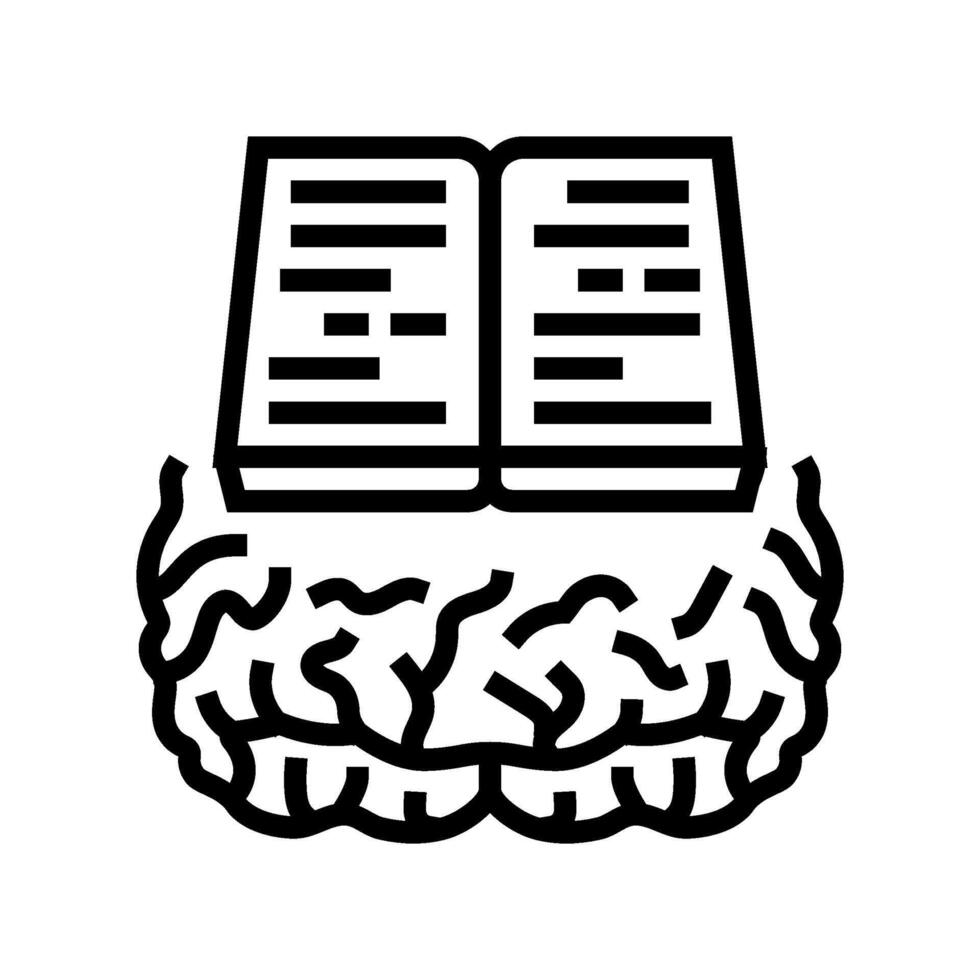 books brainstorm line icon illustration vector