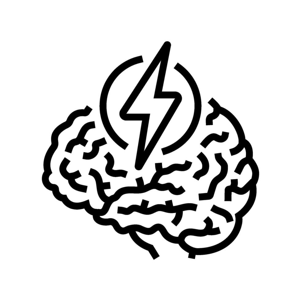 lightning bolt brainstorm line icon illustration vector