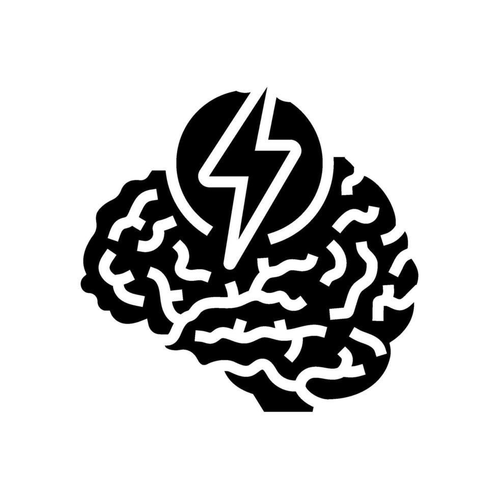 lightning bolt brainstorm glyph icon illustration vector