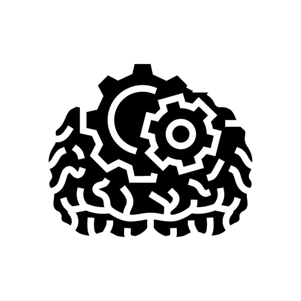gears brainstorm glyph icon illustration vector