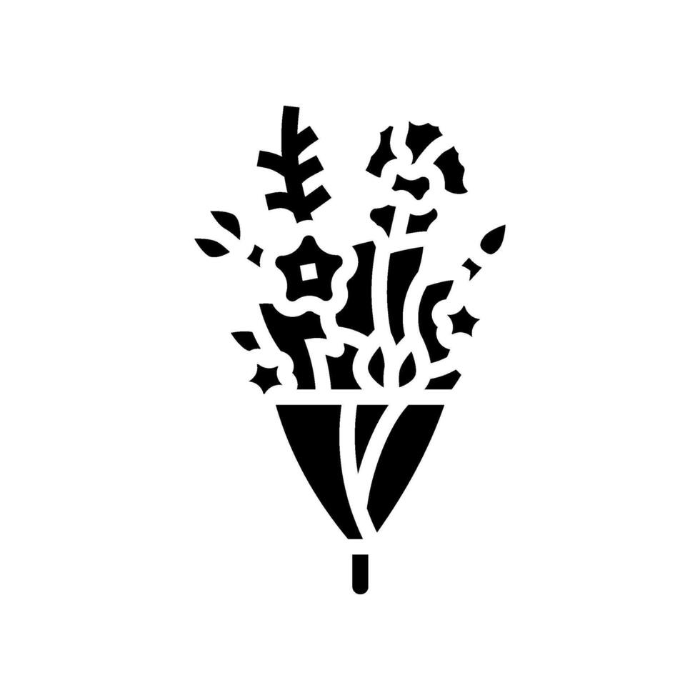 contemporary bouquet flower glyph icon illustration vector