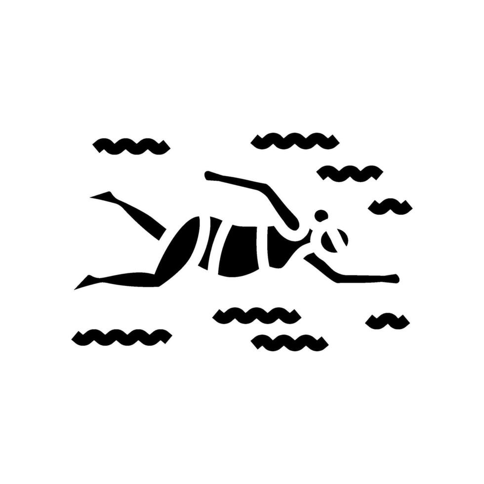 swimming pregnant fitness glyph icon illustration vector