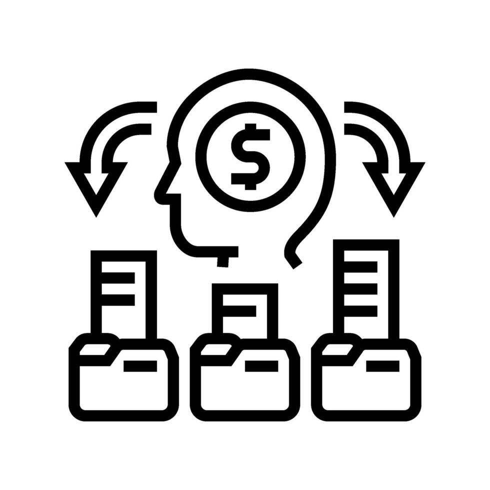 market segmentation modern business line icon illustration vector