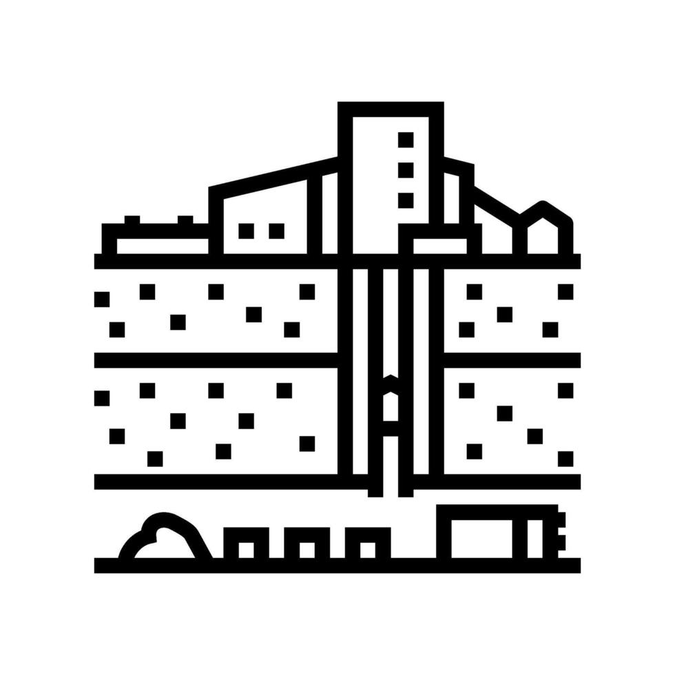 underground mining line icon illustration vector