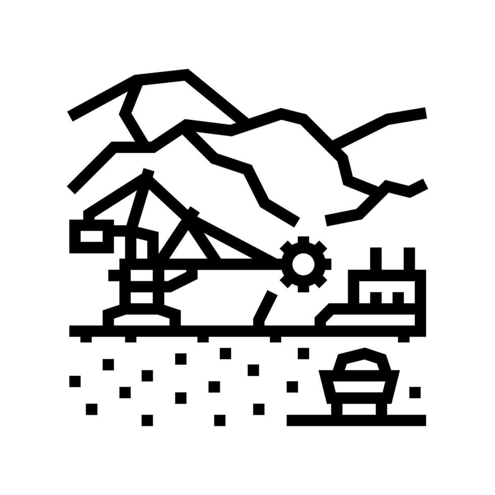 mining operations line icon illustration vector