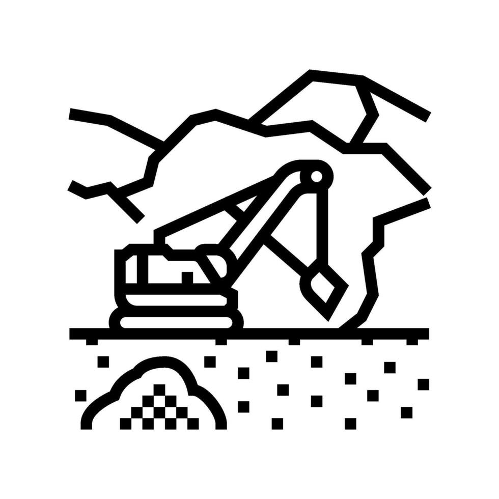 surface mining line icon illustration vector