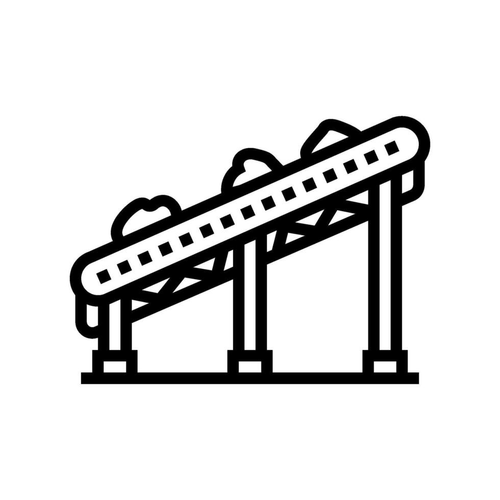 conveyor system mining line icon illustration vector