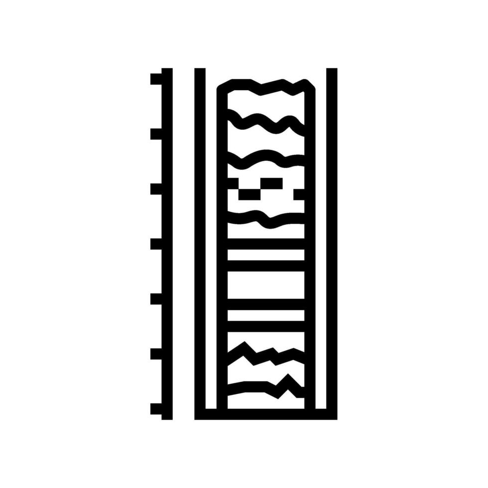 drill core samples line icon illustration vector