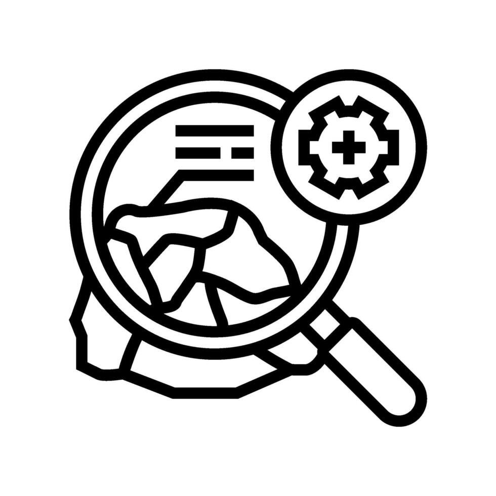 mineral analysis mining line icon illustration vector