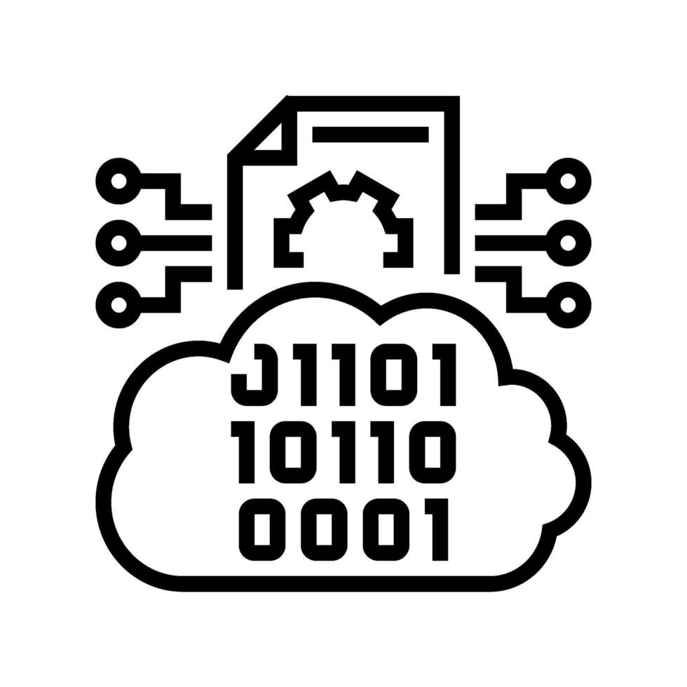 cloud computing business process line icon illustration vector