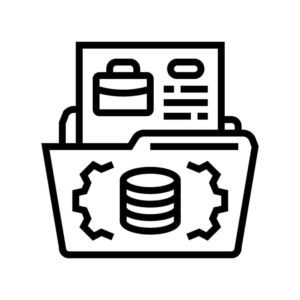 data governance business process line icon illustration vector