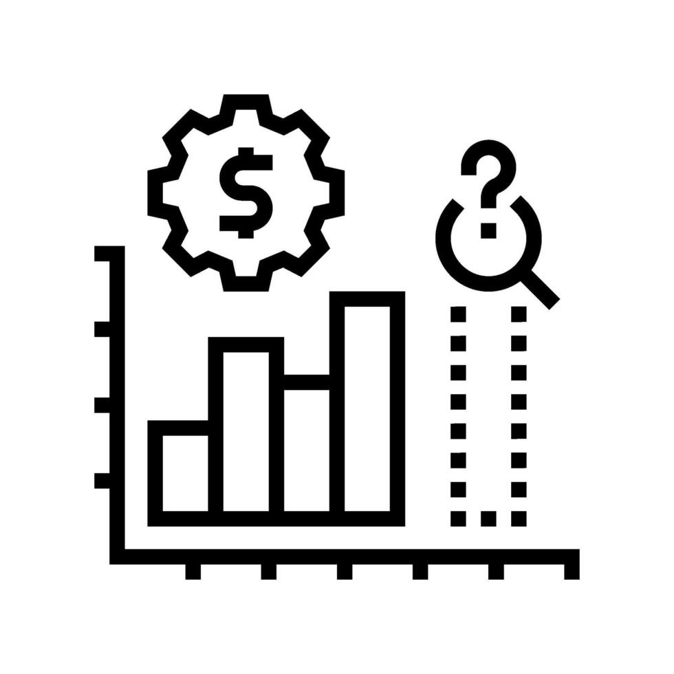 sales forecasting business process line icon illustration vector